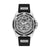 Guess Cut-Through Silver-Tone and Black Silicone Multifunction Watch