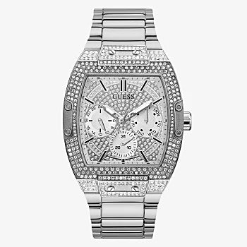 GUESSS SILVER TONE CASE SILVER TONE STAINLESS STEEL WATCH