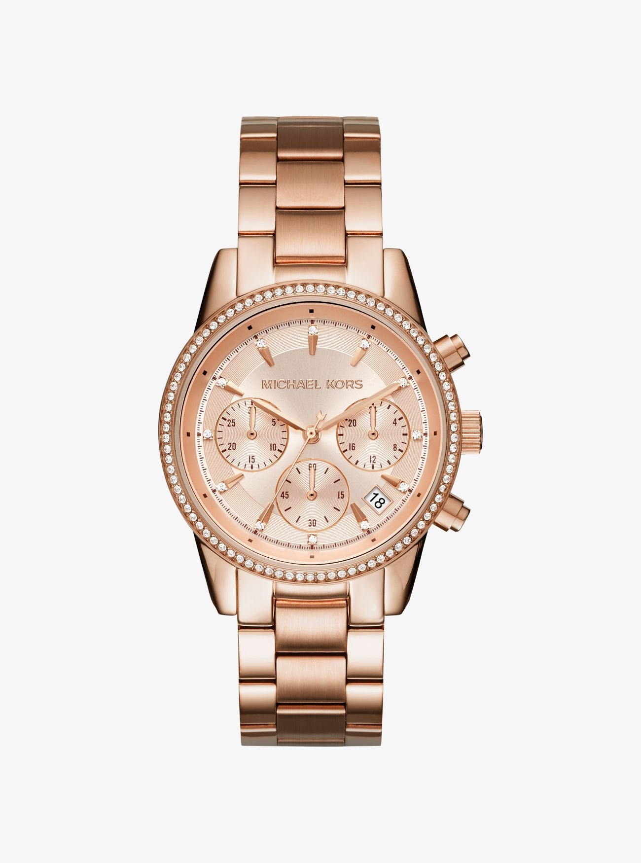 Michael Kors Women's Chronograph Ritz Stainless Steel Bracelet Watch 37mm -MK6357
