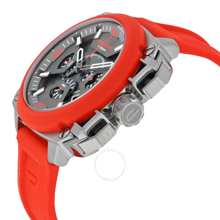 Men's Chronograph BAMF Red Silicone Strap Watch 52x57mm DZ7368
