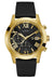 GUESS Classic Black Genuine Leather Chronograph Watch with Date U0669G4